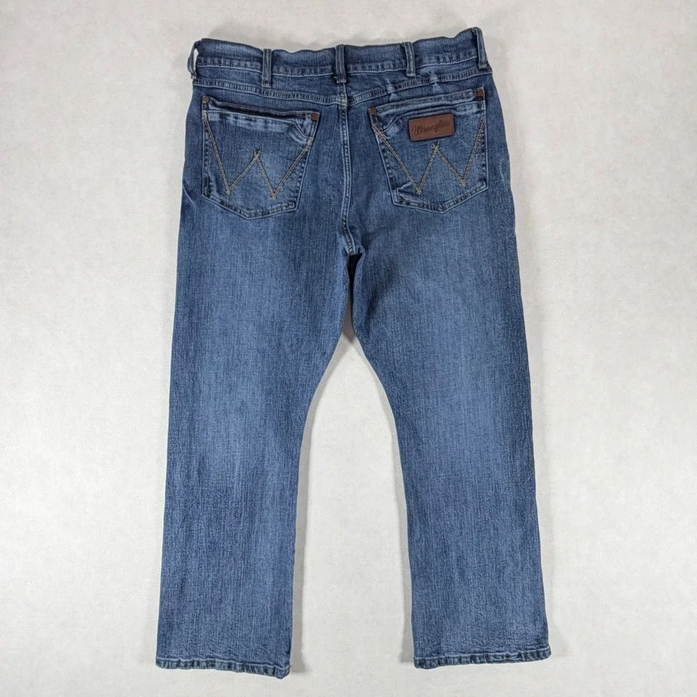 Wrangler Retro Relaxed Bootcut Jeans Mens 34x30 Blue Medium Wash Western